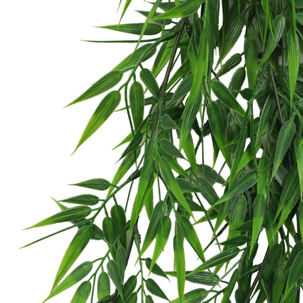 Artificial Hanging Dark Green Hanging Bamboo Leaf Garland Bush UV Resistant and Fire Rated 17cm x 76cm.
