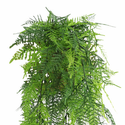 Artificial Hanging Lace Fern Vivid Green Garland Bush UV Resistant and Fire Rated 15cm x 76cm.