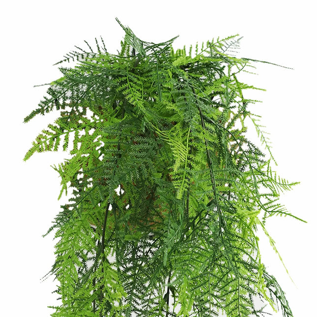Artificial Hanging Lace Fern Vivid Green Garland Bush UV Resistant and Fire Rated 15cm x 76cm.