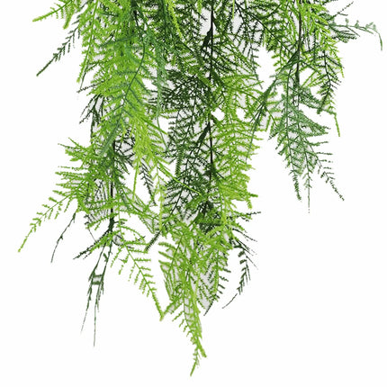 Artificial Hanging Lace Fern Vivid Green Garland Bush UV Resistant and Fire Rated 15cm x 76cm.