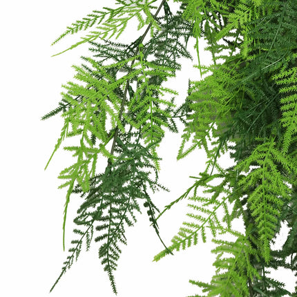 Artificial Hanging Lace Fern Vivid Green Garland Bush UV Resistant and Fire Rated 15cm x 76cm.
