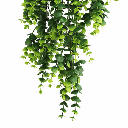 Artificial Dense Hanging Lush Green Eucalyptus Garland Bush UV Resistant and Fire Rated 18cm x 77cm.