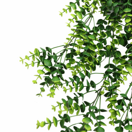 Artificial Dense Hanging Lush Green Eucalyptus Garland Bush UV Resistant and Fire Rated 18cm x 77cm.