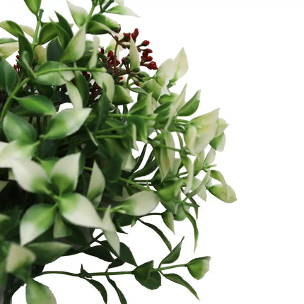 Artificial Flowering Holly Plant Stem UV Resistant 26cm.