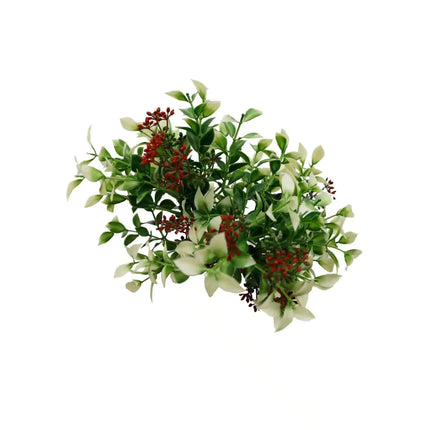 Artificial Flowering Holly Plant Stem UV Resistant 26cm.