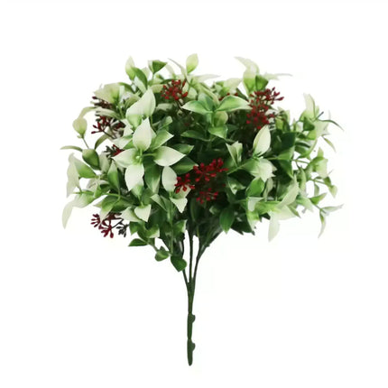 Artificial Flowering Holly Plant Stem UV Resistant 26cm.