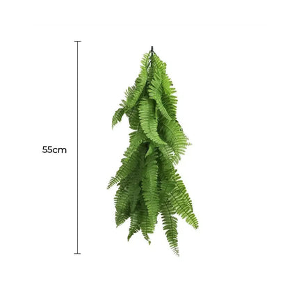 Artificial Extendable Hanging Bright Green Hanging Fern Bush Vine UV Resistant 55cm.