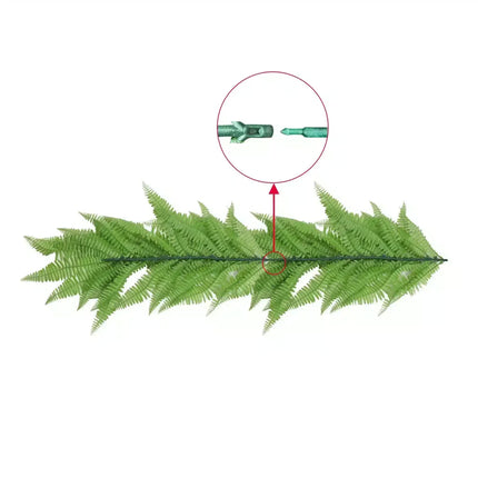 Artificial Extendable Hanging Bright Green Hanging Fern Bush Vine UV Resistant 55cm.