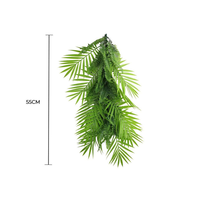 Artificial Extendable Hanging Tropical Palm and Fern Vine 55cm UV Resistant.