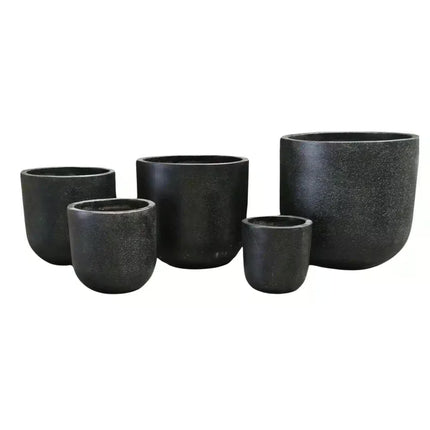 Modern Black Rounded Terrazzo Planters Set of 5 Bulk Savings.