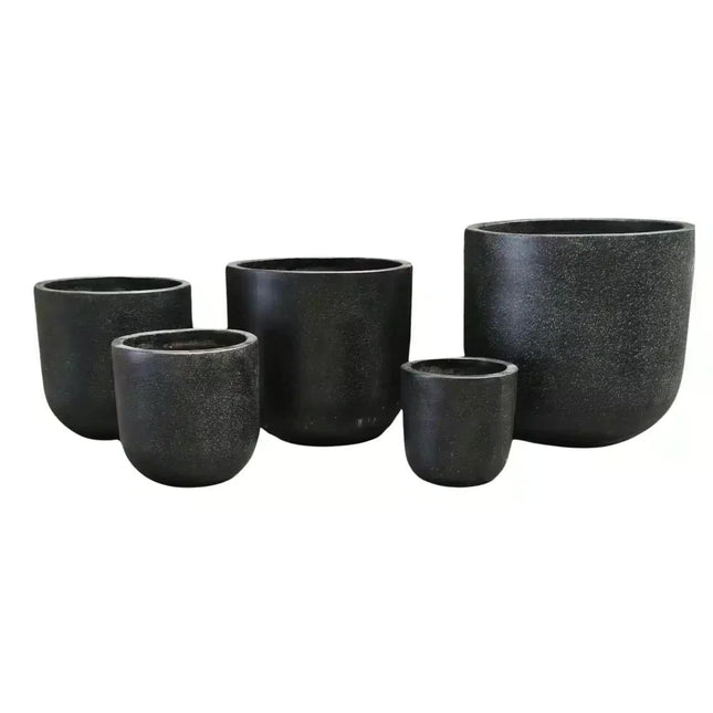Modern Black Rounded Terrazzo Planters Set of 5 Bulk Savings.