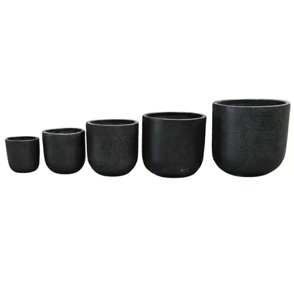 Modern Black Rounded Terrazzo Planters Set of 5 Bulk Savings.