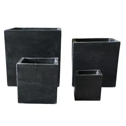 Modern Black Terrazzo Square Planters (Set of 4) Bulk Set Savings.