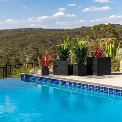 Modern Black Terrazzo Square Planters (Set of 4) Bulk Set Savings.