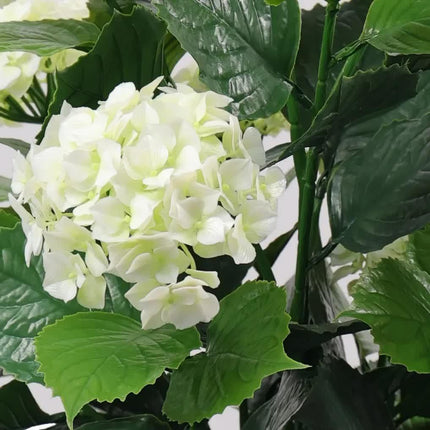 Premium Artificial Flowering White Hydrangea Tree 90cm UV Resistant.