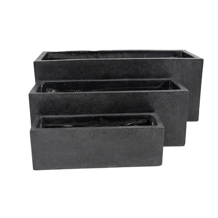Luxury Black Terrazzo Concrete Planter Set of 3.