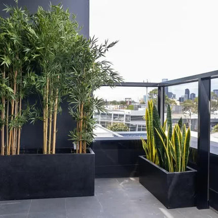 Luxury Black Terrazzo Concrete Planter Set of 3.