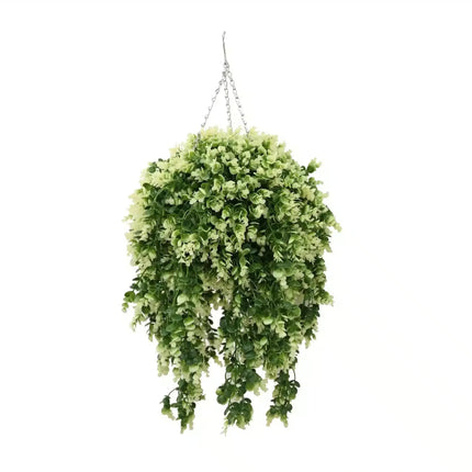Artificial Spring Evergreen Hanging Basket UV Resistant 43cm.