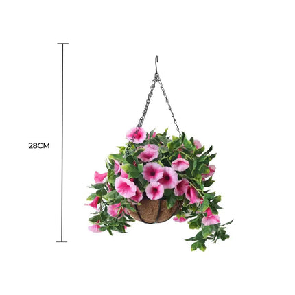 Artificial Petunia Hanging Basket UV Resistant 28cm.