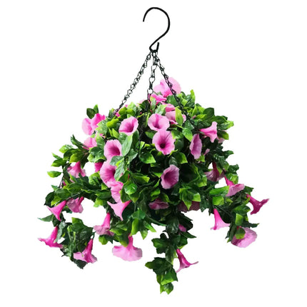 Artificial Petunia Hanging Basket UV Resistant 28cm.
