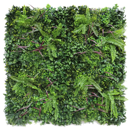 Verdant Fern Artificial Vertical Garden / Green Wall Panel 1m x 1m UV Resistant.