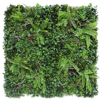 Verdant Fern Artificial Vertical Garden / Green Wall Panel 1m x 1m UV Resistant.