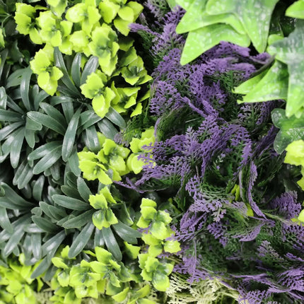 Lush Botanical Mosaic Artificial Vertical Garden / Green Wall Panel 1m x 1m UV Resistant.