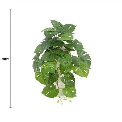 Decorative Artificial Monstera Adansonii Plant in Ceramic Bowl 30cm.