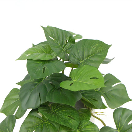 Decorative Artificial Monstera Adansonii Plant in Ceramic Bowl 30cm.