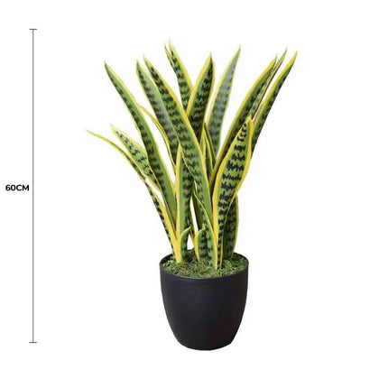 Artificial Mother in Law Tongue / Yellow Tongue Sansevieria UV Resistant 60cm.