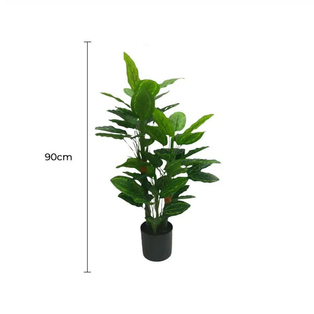 Premium Artificial Cordyline Fructicosa Green / Ti Plant 90cm.
