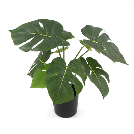Potted Artificial Monstera Split Philodendron Plant with Real Touch Leaves 35cm.