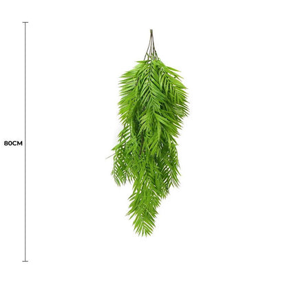 Hanging Fresh Green Bamboo Leaf Fern UV Resistant 80cm.