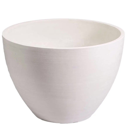Polished Vintage White Planter Bowl 30cm.