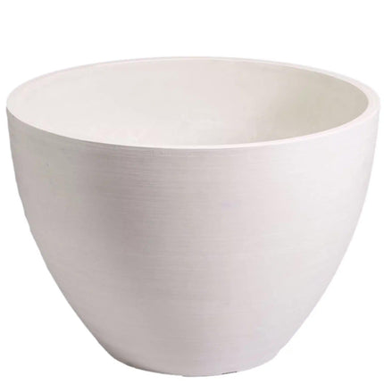 Polished Vintage White Planter Bowl 30cm.