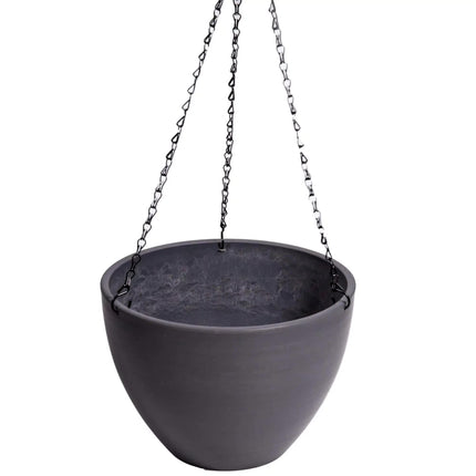 Hanging Grey Plastic Pot with Chain 30cm.