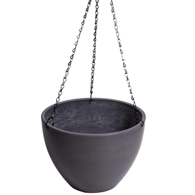 Hanging Grey Plastic Pot with Chain 30cm.