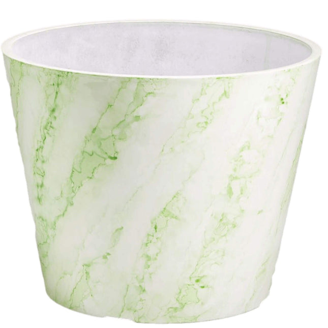 Green & White Imitation Marble Pot 25cm.
