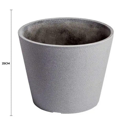 Rendered Grey Planter Pot 25cm.