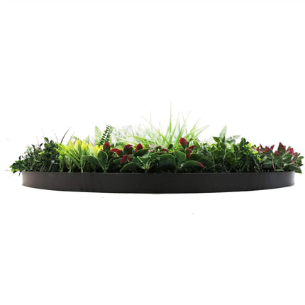 Slimline Artificial Green Wall Disc Art 100cm Colour Fresh UV Resistant (Black).