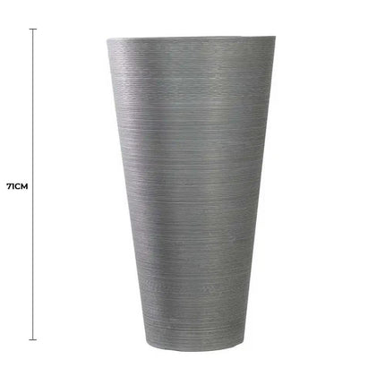Decorative Large Modern Grey Round Planter 71cm.