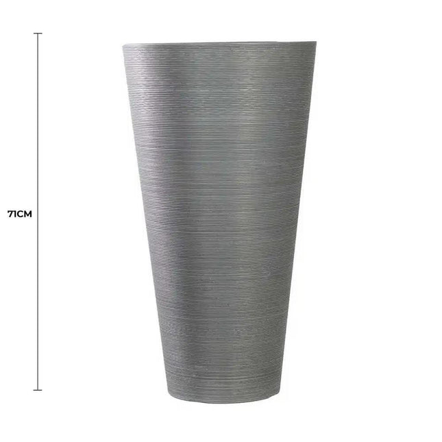Decorative Large Modern Grey Round Planter 71cm.