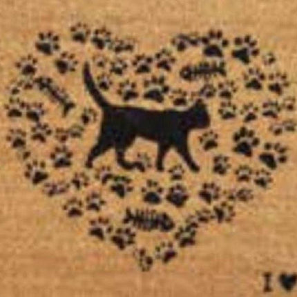 Cat Love Doormat Door Mat 60cm.