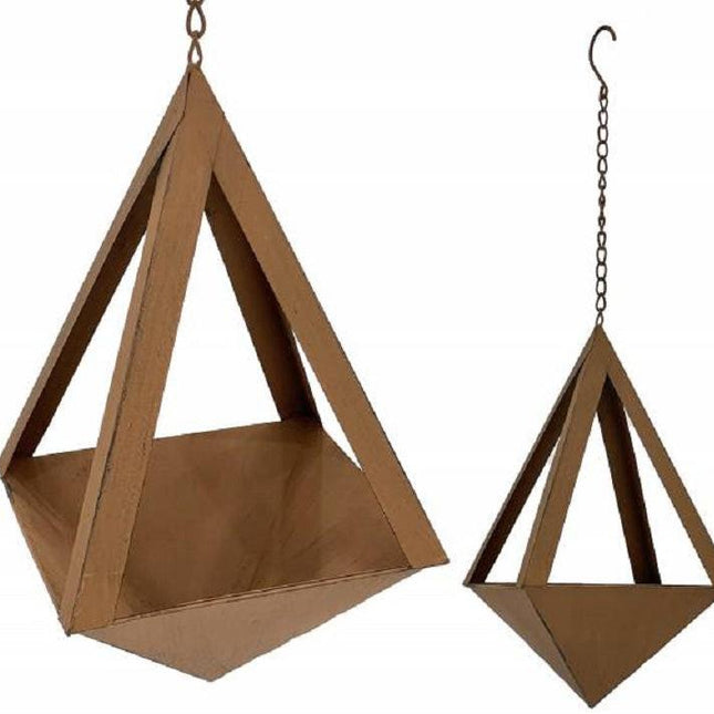 Set 2 Metal Hanging Planter 60cm.
