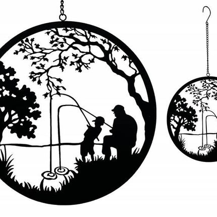 Father & Son Fishing Wall Art 56cm.