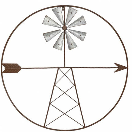 Metal Windmill Wall Art 91x91cm.