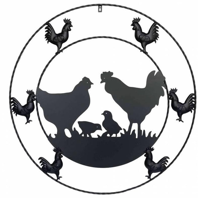 Metal Chicken Wall Art 79x79cm.