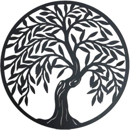Round Tiger Tree Metal Wall Art 40cm.