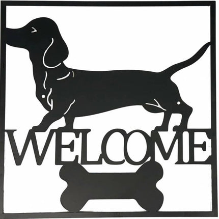 Welcome Dachshund Wall Art 40cm.