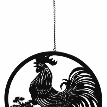 Hanging Rooster Metal Wall Art 40x77cm.